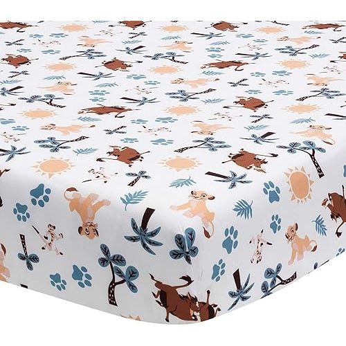 Lambs & Ivy Lion King Adventure Fitted Crib Sheet, Multicolor