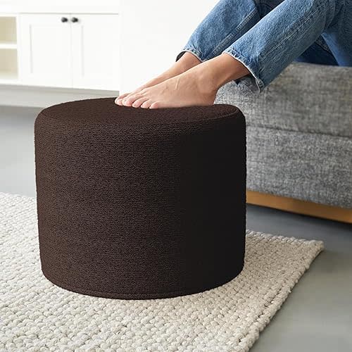 ZICOTO Beautiful Boucle Pouf Ottoman and Foot Rest - Elevate Your Living Room Decor with Lightweight Comfort and Charm - A Modern Foam Stuffed Poof Perfect to Rest Your Feet
