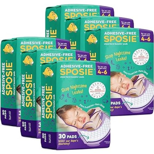 Sposie Booster Pads Size 4-6, 180 Count - Overnight Diaper Inserts