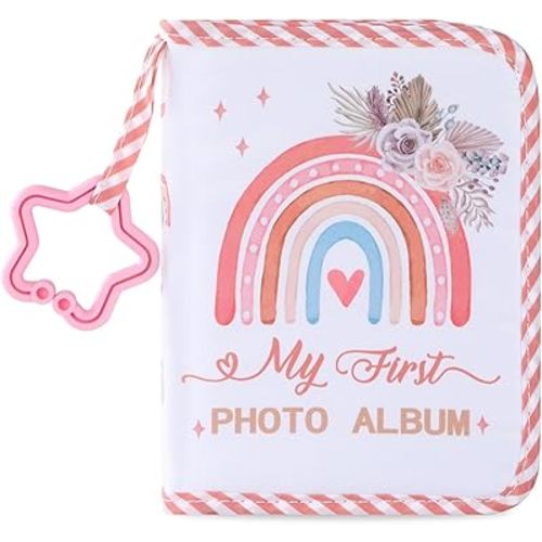 Baby's My First Family Album Soft Photo Cloth Book Boho Rainbow My First Book of Photos Baby Memory Album Gift Holds 4x6 Pictures for Babies Newborn Toddler & Kids Baby Shower