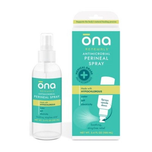 Ona Renewals Antimicrobial Postpartum Perineal Upside Down Recovery Spray Made with Hypochlorous - 3.4 fl oz