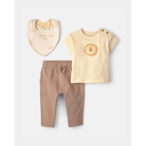 Baby Boy 3-Piece Lion Top & Pant Set - Brown | Carter's