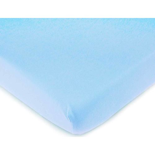 SheetWorld Fitted Pack N Play Playard Sheet Compatible with Bugaboo Stardust Playard 20 x 36 inches, 100% Cotton Jersey, Hypoallergenic, Butter Soft,Organic Baby Blue, Made in USA