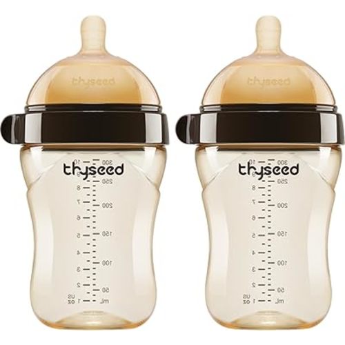 Bottles for Breastfed Baby Who Refuses Bottle Toddler Breastlike Breastfeeding PPSU Bottle That Looks Like A Breast 10oz/300mL 0-3 Months 2 Pack