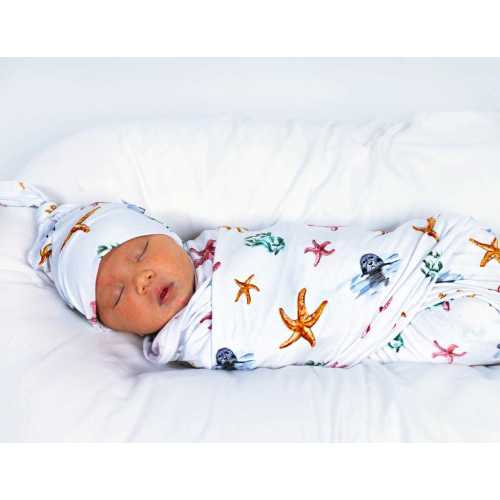 Seals & Starfish Baby Swaddle Set