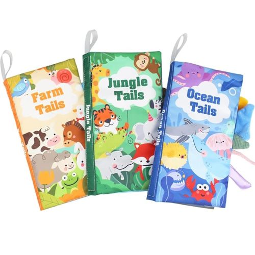 Baby Books 0-6 Months - 3PCS Montessori Toys for Babies 0-3-6-9-12-18 Months,Infant Newborn Tummy Time Toys Touch Feel Book Learning Sensory Toys,Christmas Gifts Stocking Stuffers for Boys Girls - Baby Books 0-6 Months 3PCS