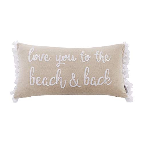 Levtex Baby - Boho Bay Decorative Pillow - Beach and Back - Natural, White - Nursery Accessories - Size: 12 x 24 in.