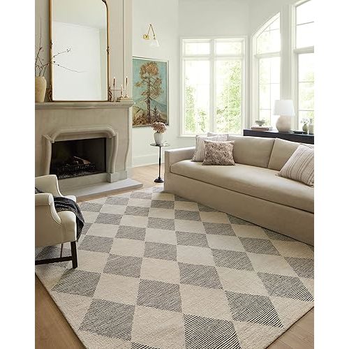 Loloi Chris Loves Julia x Francis Collection FRA-01 Beige/Charcoal 7'-9" x 9'-9" Area Rug