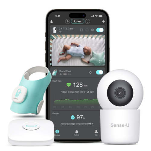 Sense-U Baby Sock Shoe Baby Monitor-Track Heart Rate, Sleep, Movement