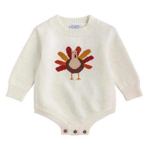 Turkey Sweater Bubble | Cotton Knit Baby Outfit | Mud Pie