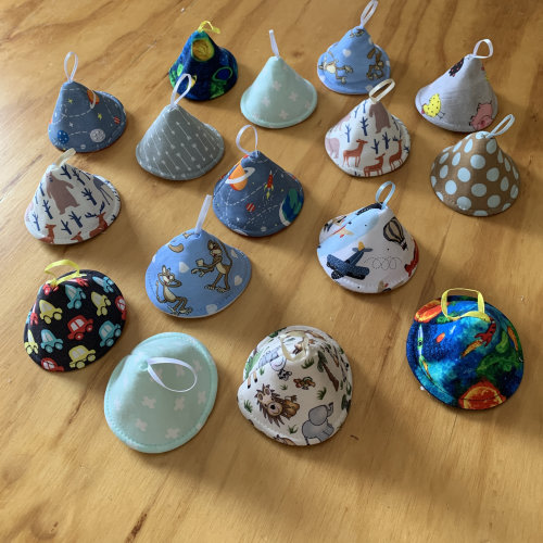 Set of Six Random Print Baby Boy Diapering Protection, Tinkle Tents