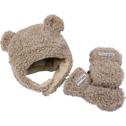 Teddy Cub Hat & Mittens Set, 6-12 M