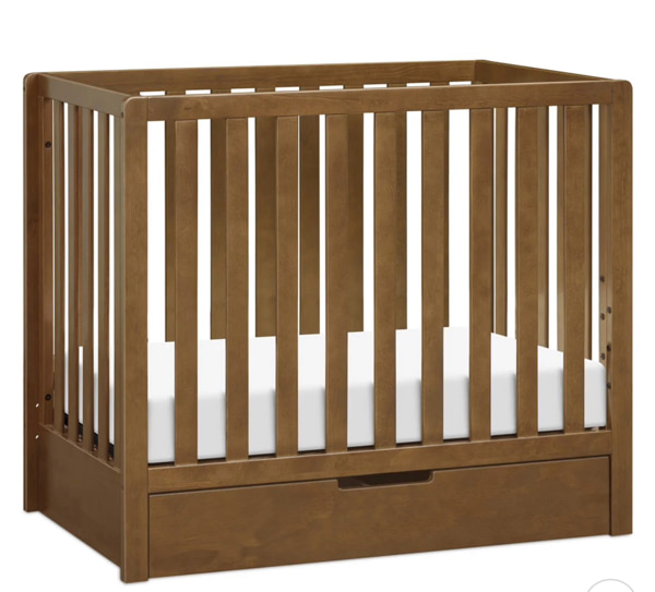 Carter's by DaVinci Colby 4-in-1 Convertible Mini Crib with Trundle | Walnut
