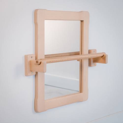 Montessori Based SMALL Mirror With SHORT Wooden Pull up Bar, Gift for Kids Baby Registry Item - Etsy