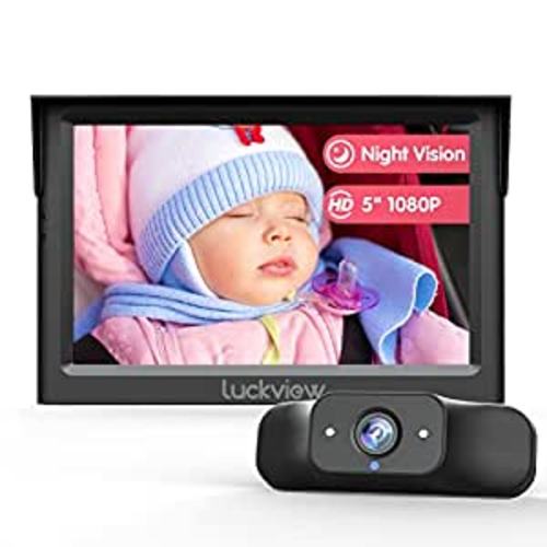 Amazon.com : Luckview BM1 Baby Car Camera, 5'' 1080P Mirror Monitor with IR Night Vision, 3X Zoom in Closer, Full Crystal Clear View for Back Seat Rear Facing, 5 Mins Easy Installation : Baby