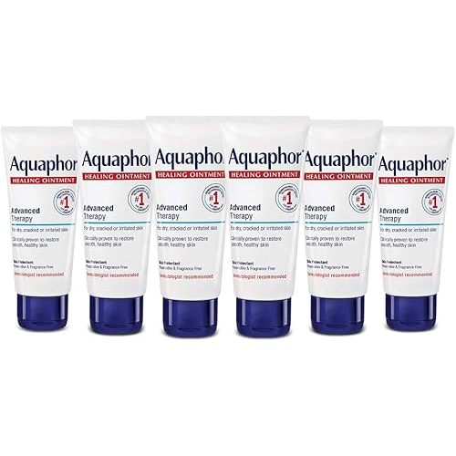 Aquaphor Healing Ointment, Advanced Therapy Healing Ointment for Dry Skin, Skin Protectant for Dry Cracked Skin - 1.75 oz. Tube (Pack of 6)