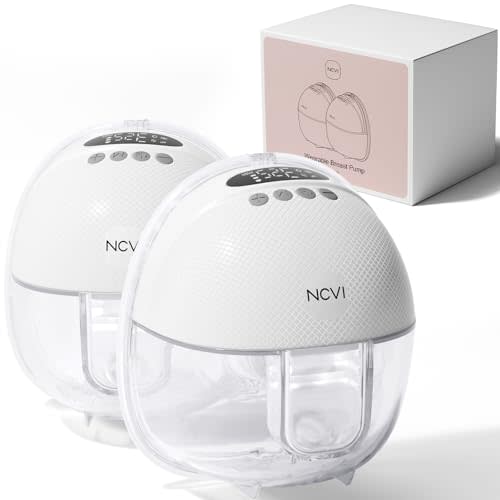 NCVI Hands Free Breast Pump 2-Pack (White)