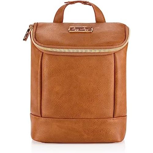 Itzy Ritzy Insulated Bottle Bag – Keeps Bottles Warm or Cool - Holds 3 Bottles & Features Interior Pocket for Ice Pack (Not Included), Cognac