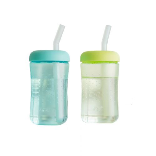 7oz Squeeze and Sip Straw Cup - Green 2pk