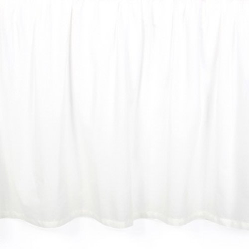 Lambs & Ivy Signature White Cotton Voile Ruffled Crib Skirt