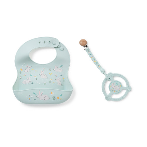 JUJUBE Bib and Teether Baby Bundle - Bunny Hollow
