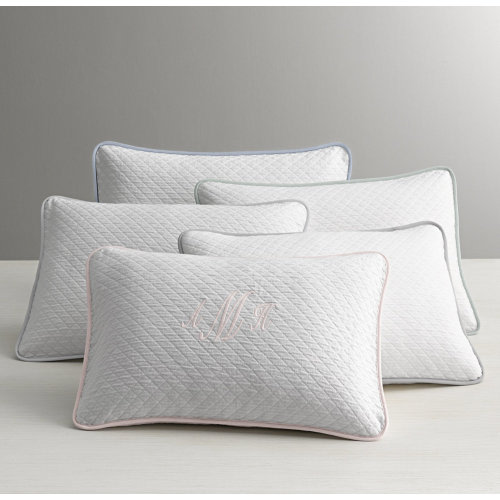 Vintage-Washed Diamond Matelassé Boudoir Sham | RH Baby & Child