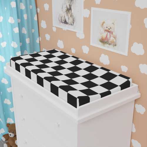 Checkerboard designed, Baby Changing Pad Cover, Rad Little Dude, great baby shower gift, gift for baby boy, boy nursery