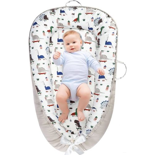 URMYWO Baby Lounger - Baby Lounger For Newborn, Breathable & Soft Baby Nest Cover Co Sleeping for baby 0-24 Months, Babies Essentials Gifts, Portable Infant Lounger Baby Floor Seat for Home and Travel