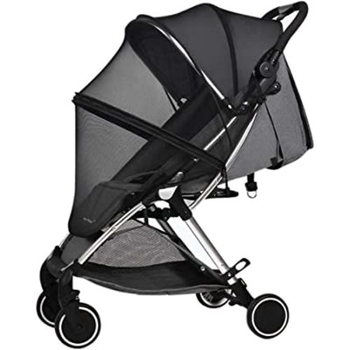 Mosquito Netting for Baby Stroller Full Cover Breathable and Stretchable Net Portable & Durable Zipper Mesh Mosquito Net Easy to Install for Infant Car Seat Bassinets Carrycot Cradles Black