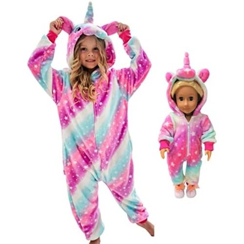 Unicorn Hooded Onesie Girls Halloween One Piece Kids Costume