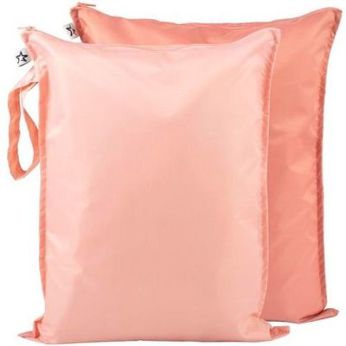 Tiny Twinkle Mess-Proof Waterproof Washable Baby/Toddler Wet Bags for Diapers, Swimsuits and Travel (Rose, Burgundy)