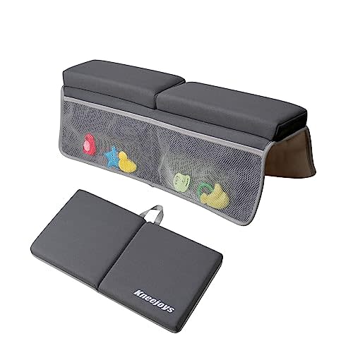 Kneejoys Bath Kneeler and Elbow Rest Pad,Bath Kneeler,Baby Bath Mat,Kneeling Pad,Bath Toy Organizer for Tub,Kneeling Pad for Bathing Baby,Relieve Your Knees and Elbows,Quick Dry,Non-Slip
