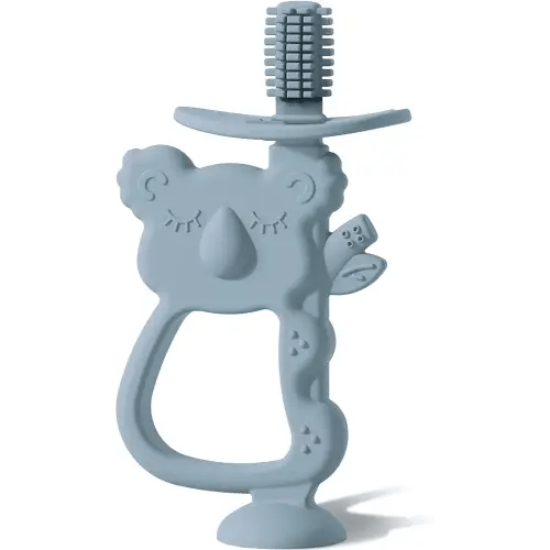 Moonkie Teething Toy, Safe & Easy to Hold BPA Free Silicone Teethers, 360° Baby Toothbrush with Suction Base, Teether Toys Best for Babies 6-12 Months (Koala Ether)