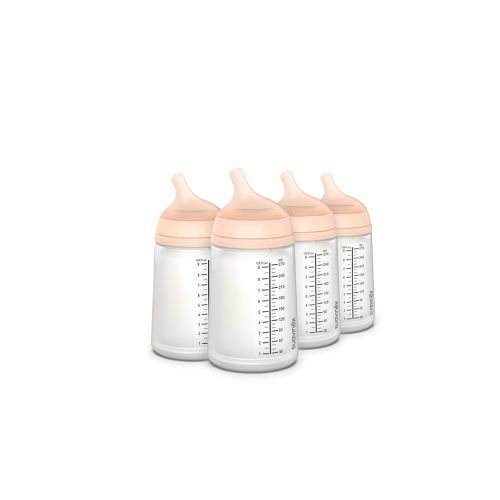 Suavinex Zero Zero Anti Colic Baby Bottle, No 1 Spanish Baby Bottle Brand, Minimizes Bottle Rejection & Nipple Confusion, Perfect for Breastfeeding Babies, Medium Flow, 4 Pk 9 oz, Fair