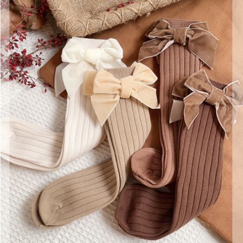 ZINNIA Velvet Bowtie Socks - Hazel & Bo