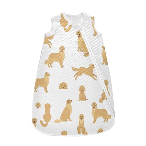 vvfelixl Golden Retriever Dogs Adult Goldies and Puppy Set Baby Wearable Blanket,Swaddle Transition Sleeping Bag for Infant,Sleep Sack for Newborn Baby,Sleep Suit for Toddler 6-12M