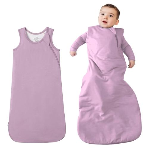 Supersoft Viscose from Bamboo Sleep Sack 0-6 Months 1.0 Tog for Baby Boys and Girls, Infant Toddler Sleeping Sack, 2-Way Zipper Baby Wearable Blanket