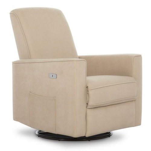 Evolur Harlow Deluxe Glider Power Recliner Rocker, Tan