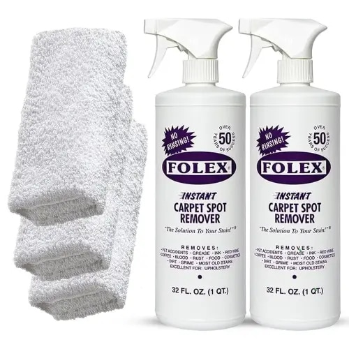 Black Swan Distributors - 2 Instant Carpet Spot Removers (32 oz) & 3 Reusable Terry Cleaning Cloths - Household Stain Treater Kit