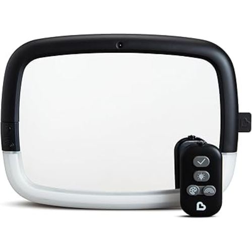 Munchkin® Baby Car Mirror, Night Light™ Pivot 360 Baby in-Sight® Adjustable Auto Mirror for Rear Facing Carseats, Black