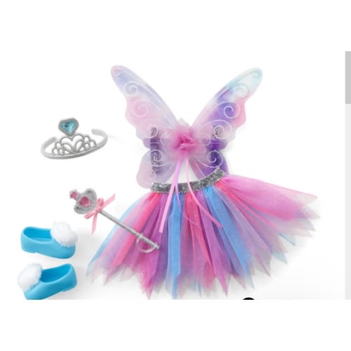 Colorful Butterfly Skirt & Wings Accessory Set for WellieWishers™ Dolls