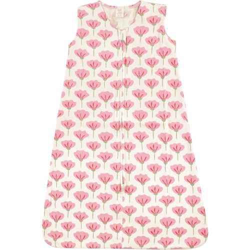 Touched by Nature Unisex BabyOrganic Cotton Sleeveless Wearable Sleeping Bag, Sack, Blanket - 6-12 Months - Tulip