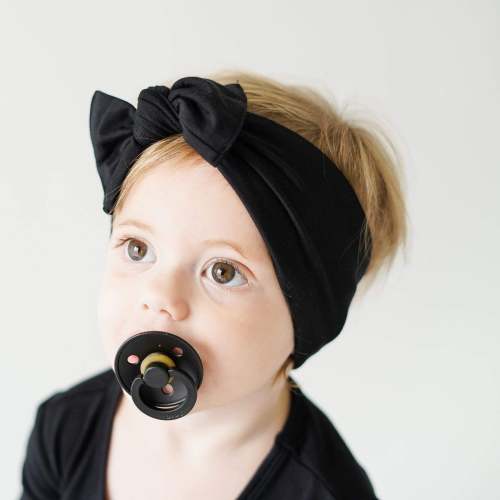Knotted Bow Headband in Midnight