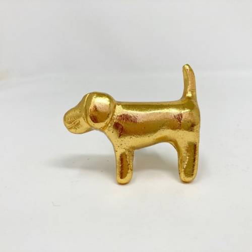 Dog Knob in Gold Drawer Pull Animal Knob Cabinet - Etsy