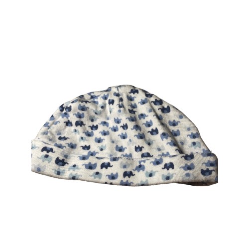 Carter's Baby Infant Baby Kids Blue And White Hat Elephants Beanie 0 To 6 Months