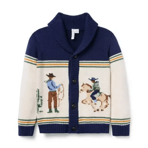 Boy Ash Heather The Cowboy Cardigan by Janie and Jack