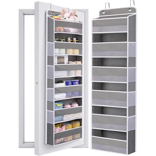 6-Tier Over The Door Organizer, 50 LB Load Capacity Anti Tilt Over Door Storage Organizer, Hanging Organizer for Nursery Closet Home Storage and Organization, Toys Storage
