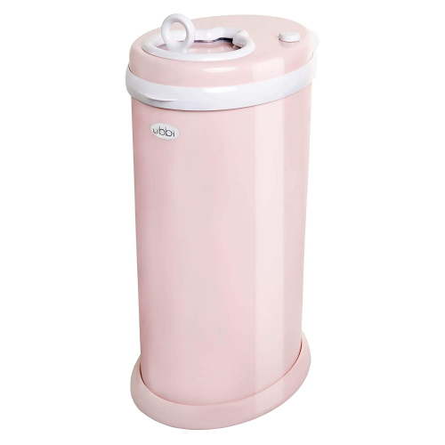 Ubbi Stainless Steel Diaper Pail, Odor Locking, No Special Bag Required, Award-Winning, Registry Must-Have, Blush Pink