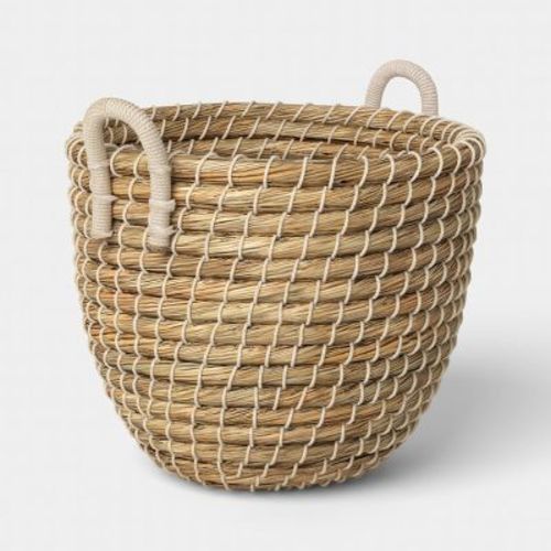 Round Natural Woven Basket Small Brown - Threshold™
