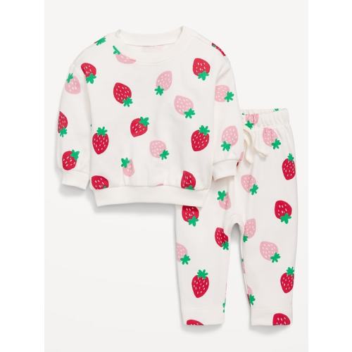 Printed French Terry Sweatshirt and Leggings Set for Baby